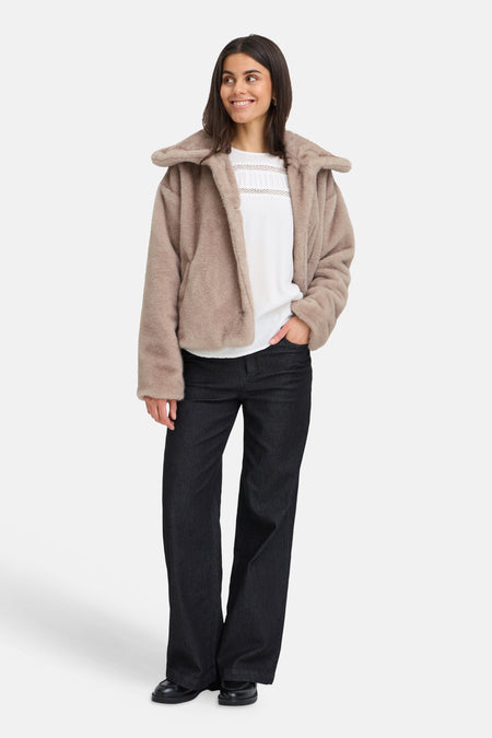 Korte jas beige - Fransa®
