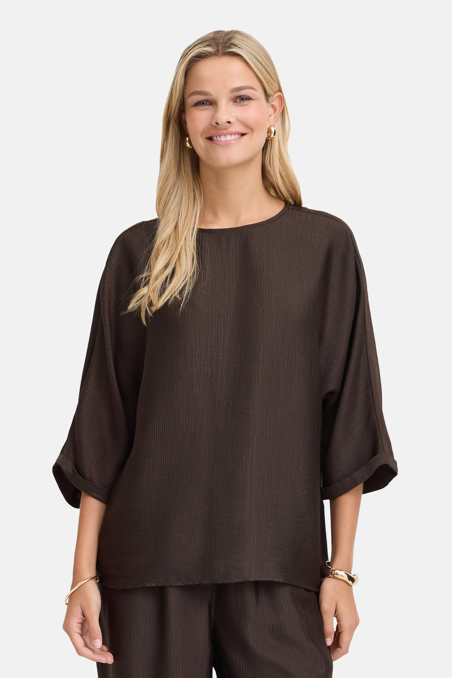 Blouse 3/4 bruin - Fransa®