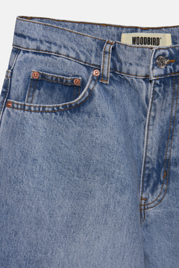 Jeans wide Light blue denim - WOODBIRD