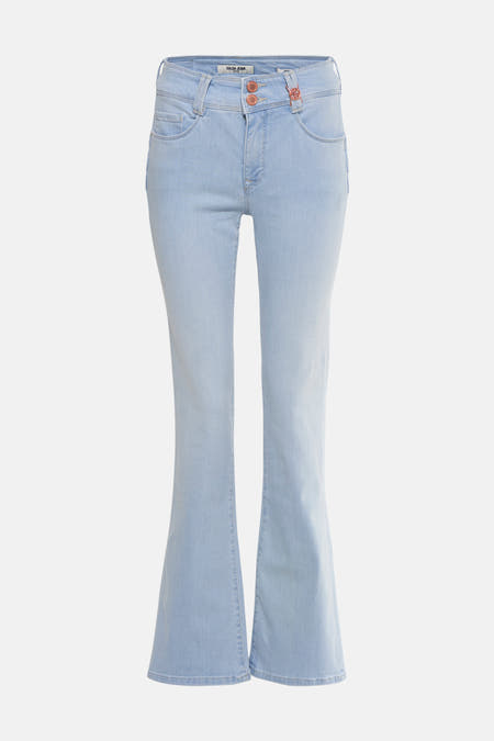 Jean bootcut bleu clair de Salsa Jeans, avec une fermeture à double bouton et un lavage subtil.