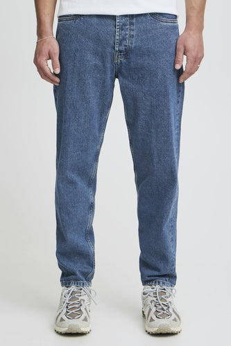 Jeans straight mid blue denim - SOLID