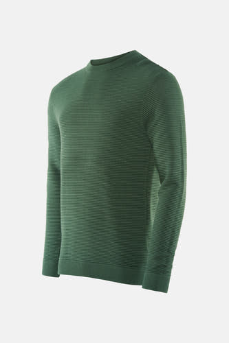 Groene trui met ronde hals van SOLID, met ribgebreide textuur.