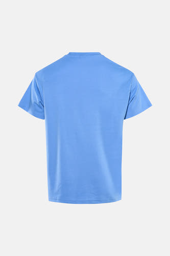 Blauw T-shirt met korte mouwen van SOLID, achterkant zichtbaar.
