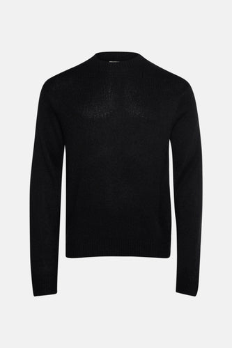 Pull met ronde hals - zwart - SOLID