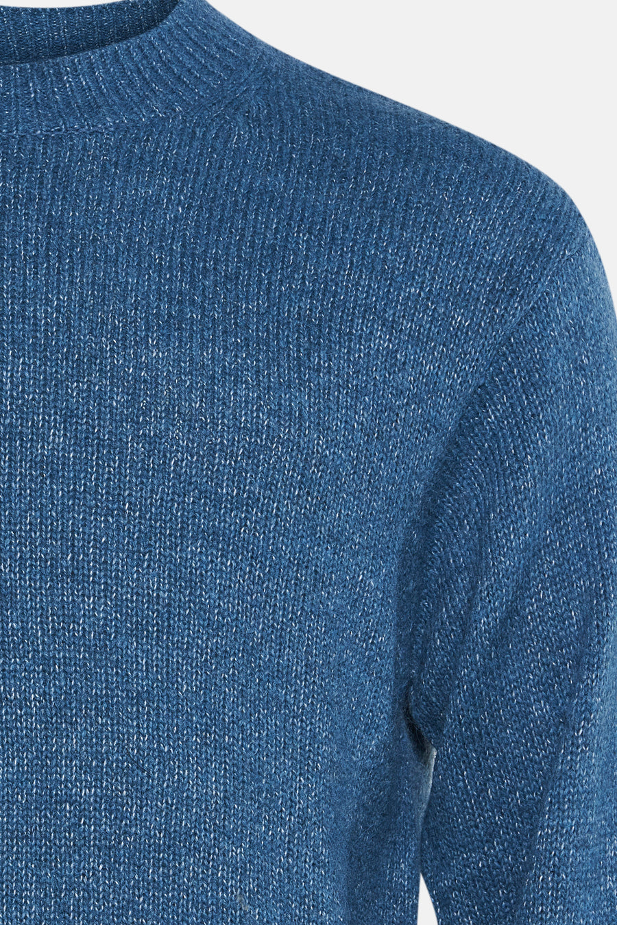 Pull met ronde hals - blauw - SOLID