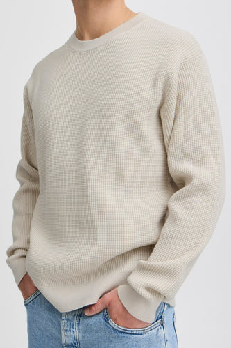 Pull à col rond - écru - SOLID