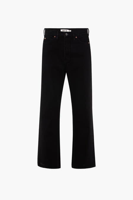 Jean déchiré noir de SOLID sur un fond blanc.