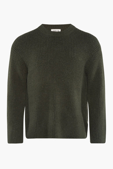 Trui met ronde hals Groen - SOLID