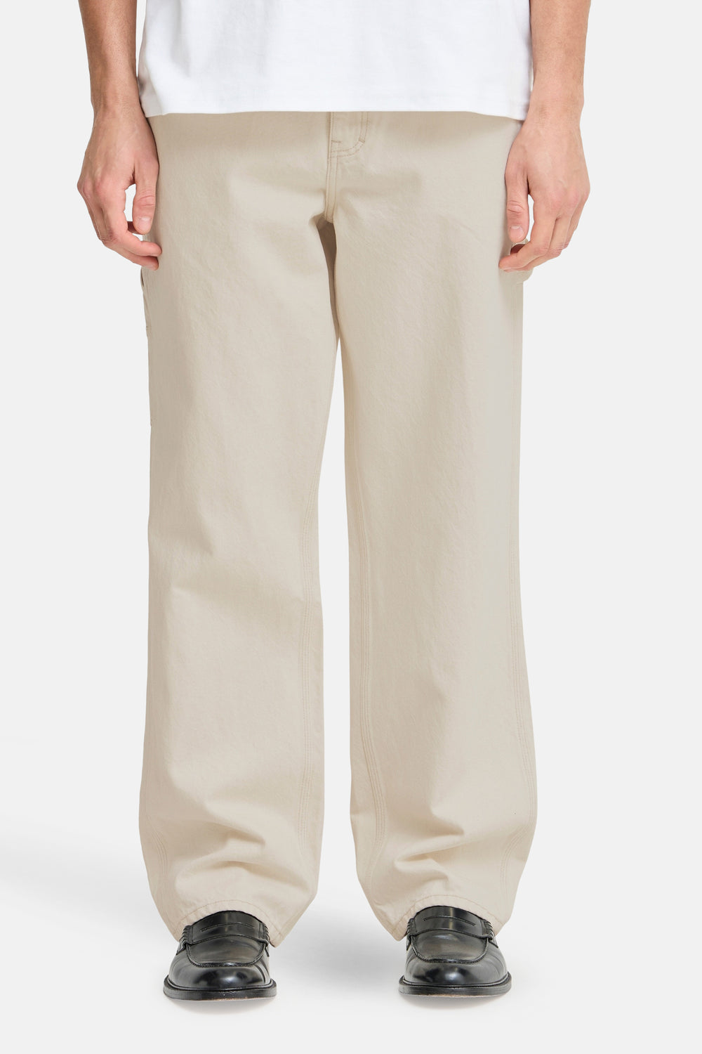Jeans wide Off white denim - SOLID