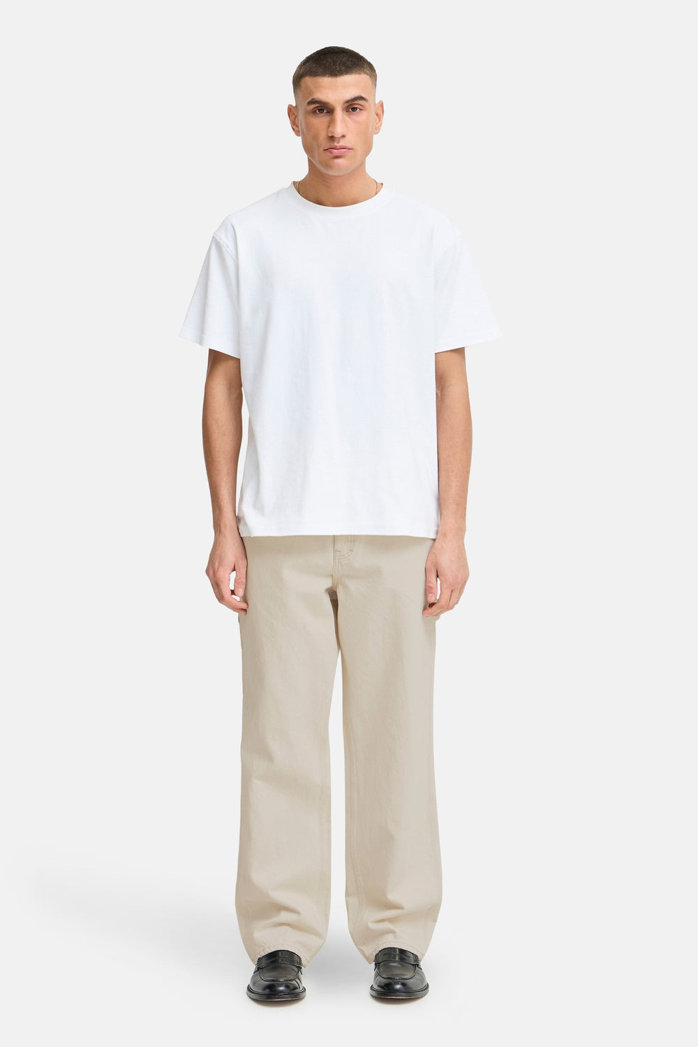 Jeans wide Off white denim - SOLID