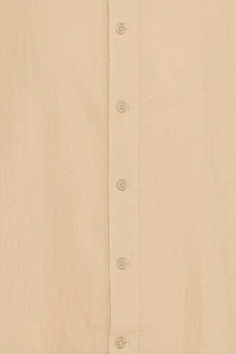 Beige overhemd met korte mouwen van SOLID, met knoopsluiting en subtiele textuur.