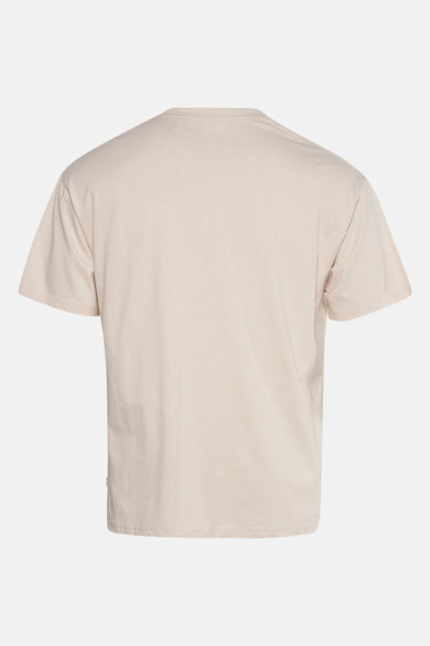 Ecru T-shirt met korte mouwen van SOLID, effen en zonder decoratie, rug aanzicht.
