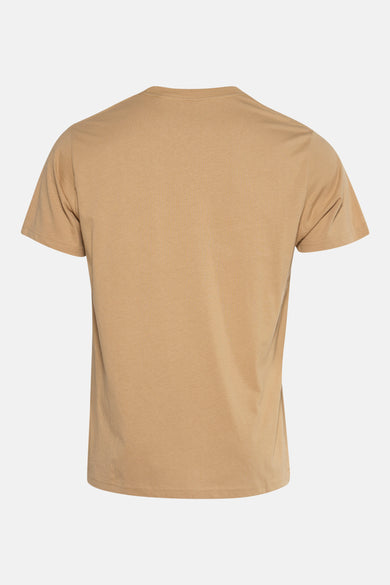 Beige T-shirt met korte mouwen van SOLID, achterkant weergegeven op een effen achtergrond.
