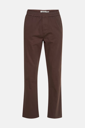 Bruine broek van SOLID, met een elastische tailleband en een effen ontwerp.
