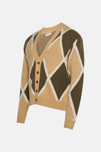 Gilet multicolore de SOLID, avec un motif de carreaux en tons marron et beige.