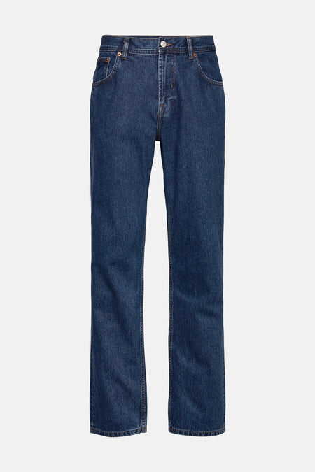 Jeans straight mid blue denim - SOLID