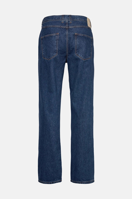 Jeans straight mid blue denim - SOLID