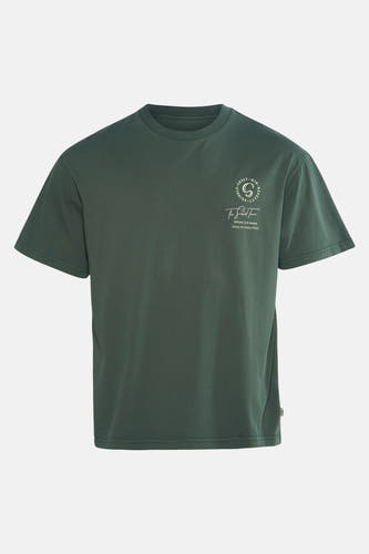 Groen T-shirt met korte mouwen van SOLID, met print op de borst.
