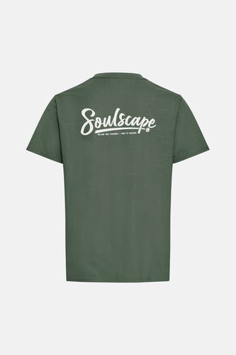 Groen T-shirt met korte mouwen van SOLID, met een witte print op de achterkant.