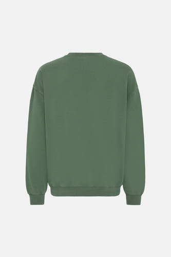 Groene sweater van SOLID, met lange mouwen en een ronde hals, gezien vanaf de achterkant.