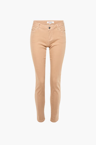Pantalon beige de Morgan De Toi, vue arrière, avec des poches arrière et des passants.