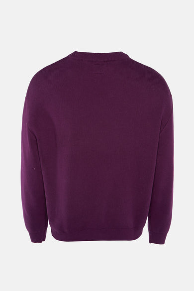 Sweat-shirt marron avec col rond de REDEFINED REBEL, à longues manches et une fine structure des épaules, vu de l'arrière.