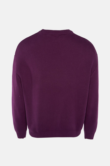 Sweat-shirt marron avec col rond de REDEFINED REBEL, à longues manches et une fine structure des épaules, vu de l'arrière.