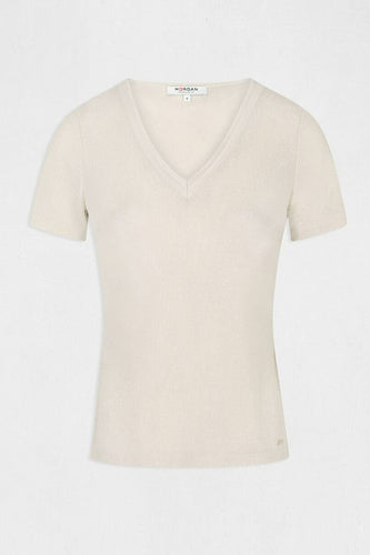 T-shirt met korte mouwen - beige - Morgan De Toi