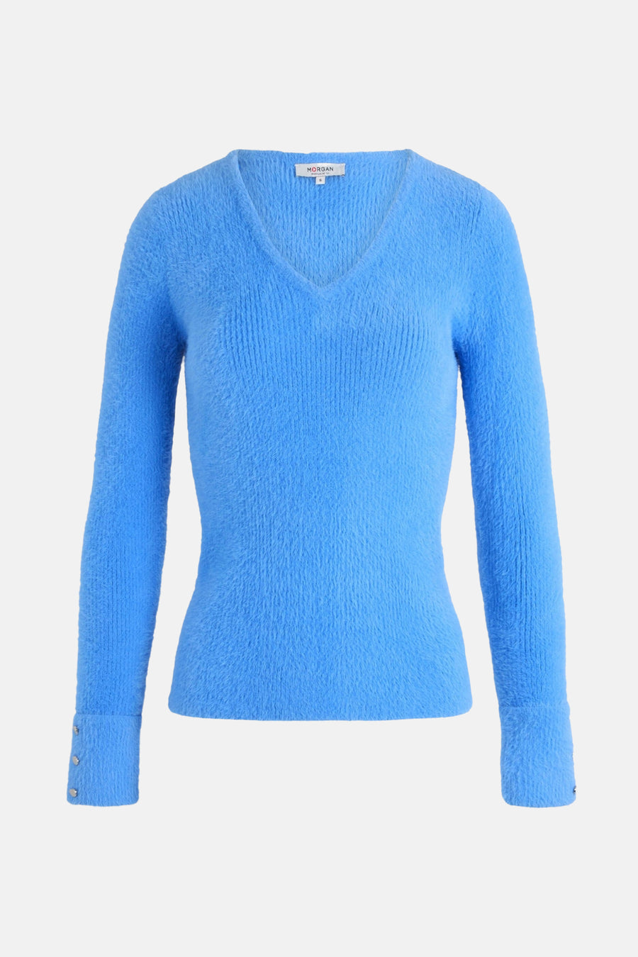 Pull met V-hals - blauw - Morgan De Toi