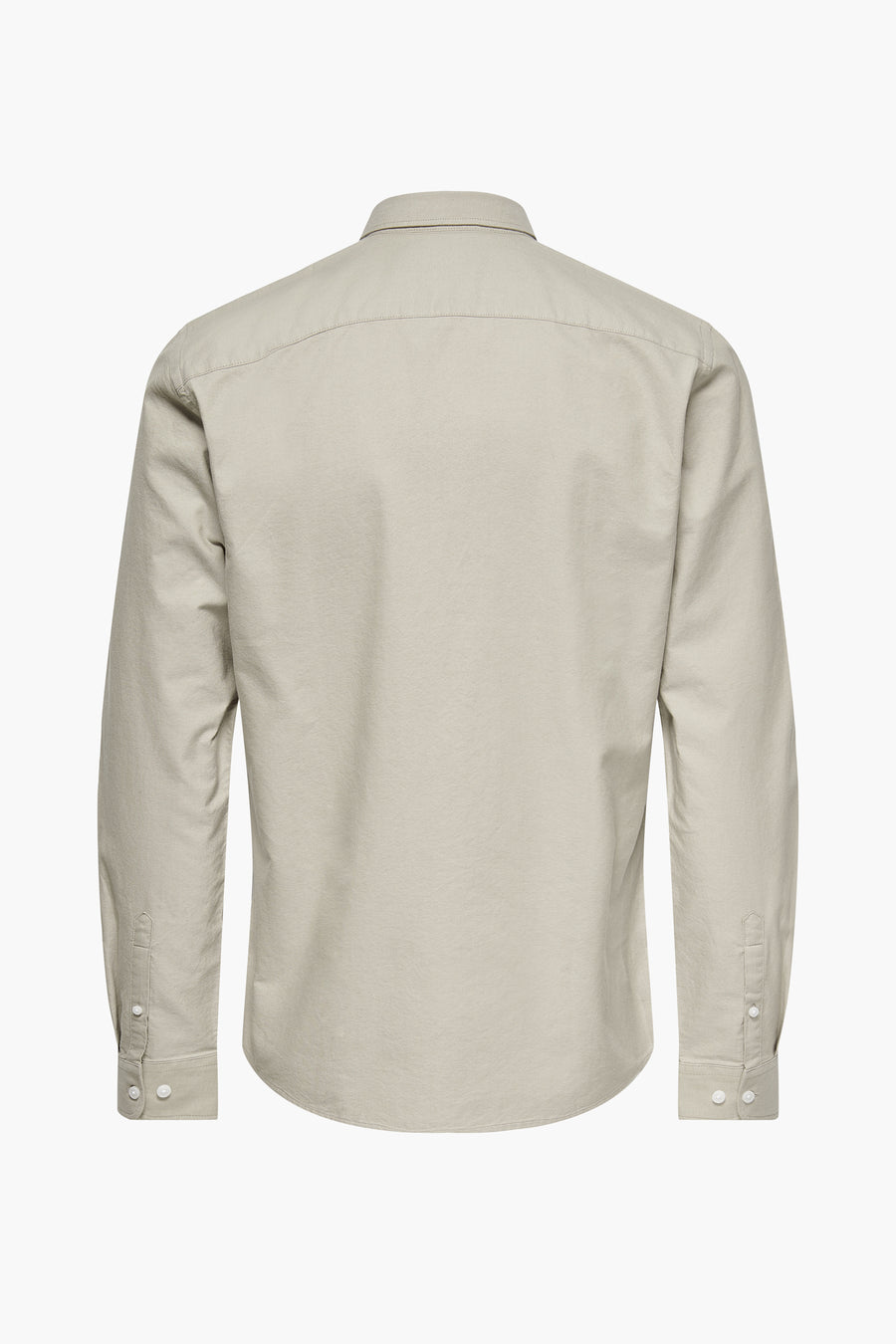 Crèmekleurig herenoverhemd, achterkant.