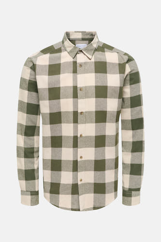 Groen overhemd met lange mouwen van ONLY & SONS®, met een ruitpatroon.
