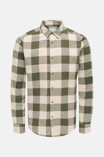 Groen overhemd met lange mouwen van ONLY & SONS®, met een ruitpatroon.