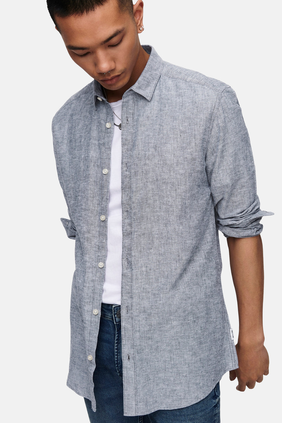 Chemise &agrave; manches longues - bleu - ONLY & SONS®