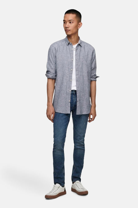 Hemd met lange mouwen - blauw