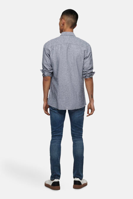 Hemd met lange mouwen - blauw
