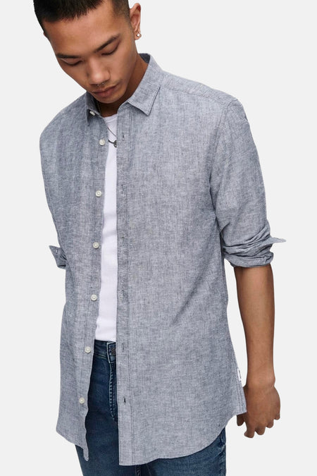 Hemd met lange mouwen - blauw