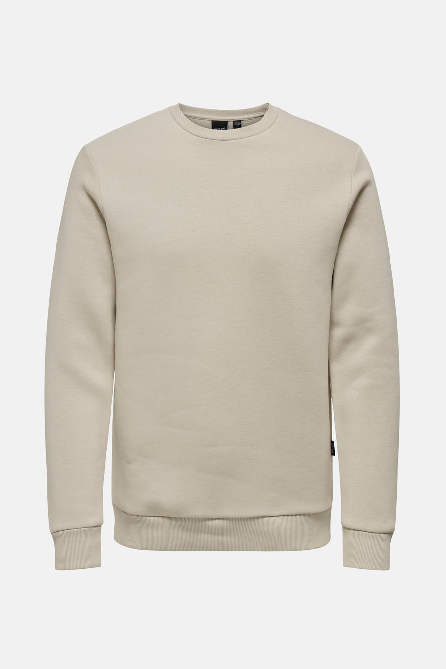 Beige sweatshirt met lange mouwen.