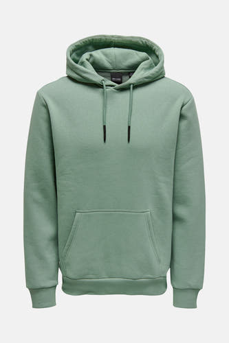 Pull-over vert de capuche ONLY & SONS, avec des cordons et une poche kangourou.