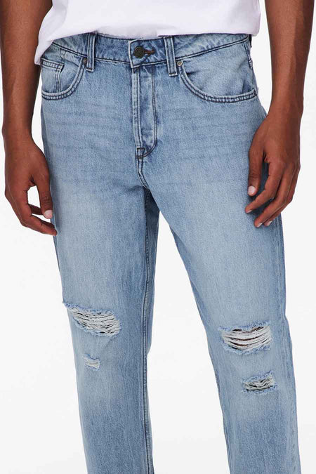 Tapered jeans - light blue denim