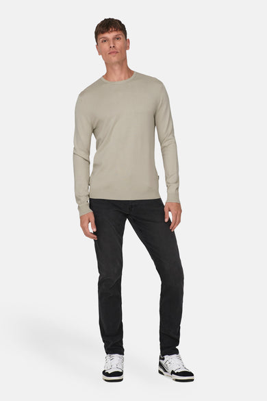 Trui met ronde hals Ecru - ONLY & SONS®