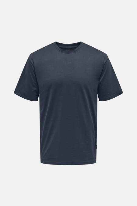T-shirt bleu à manches courtes d'ONLY & SONS®, vu de dos.