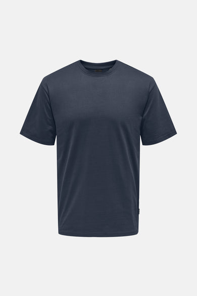 Blauw T-shirt met korte mouwen van ONLY & SONS®, effen design, casual pasvorm.
