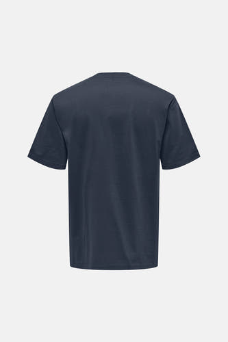 Blauw T-shirt met korte mouwen van ONLY & SONS®, gezien van achteren.