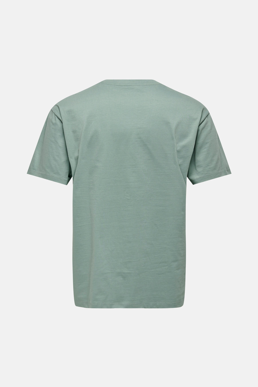 T-shirt vert de ONLY & SONS®, vu de derrière, avec un design uni et des manches courtes.