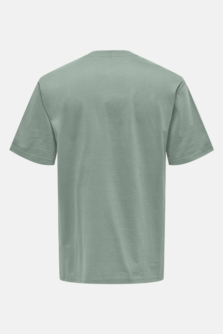 Groen T-shirt met korte mouwen van ONLY & SONS®, rugaanzicht, effen kleur.