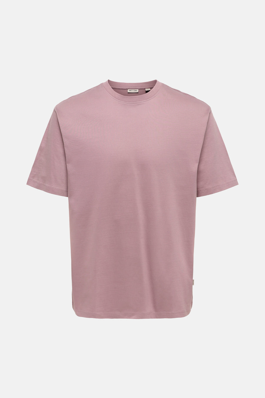 T-shirt rose de ONLY & SONS®, design uni, col rond.