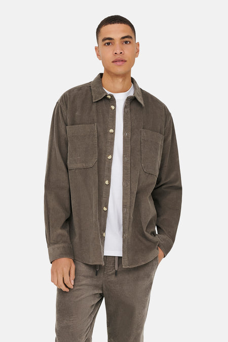 ONSALP RLX 2PKT WASHD CORD LS SHIRT NOOS