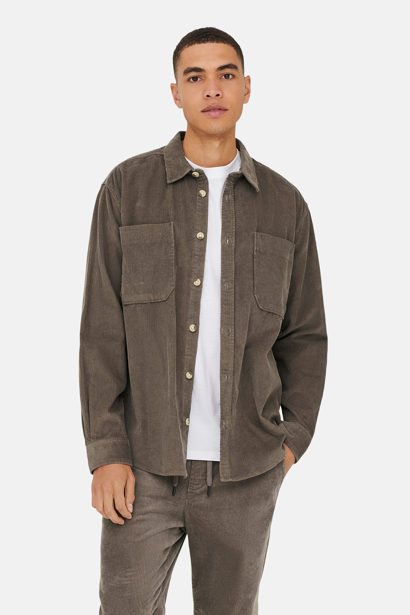 ONSALP RLX 2PKT WASHD CORD LS SHIRT NOOS