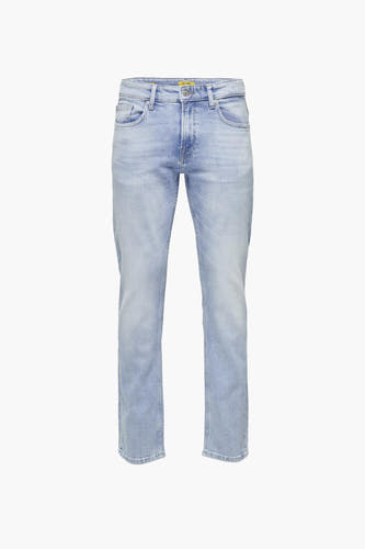 Lichtblauwe straight jeans van ONLY & SONS®, met klassieke denim textuur.
