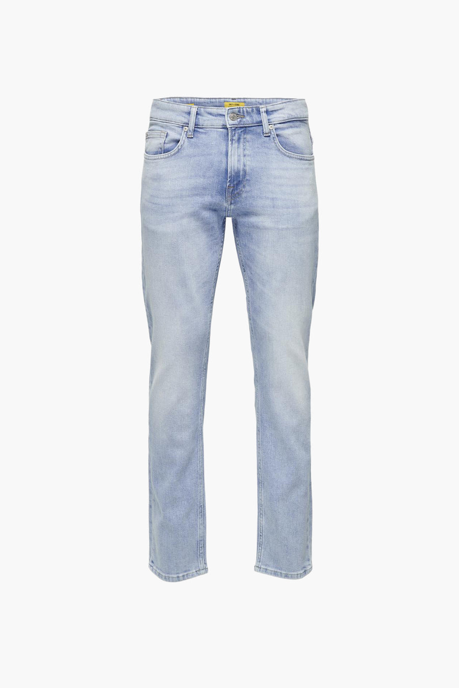 Lichtblauwe straight jeans van ONLY & SONS®, met klassieke denim textuur.
